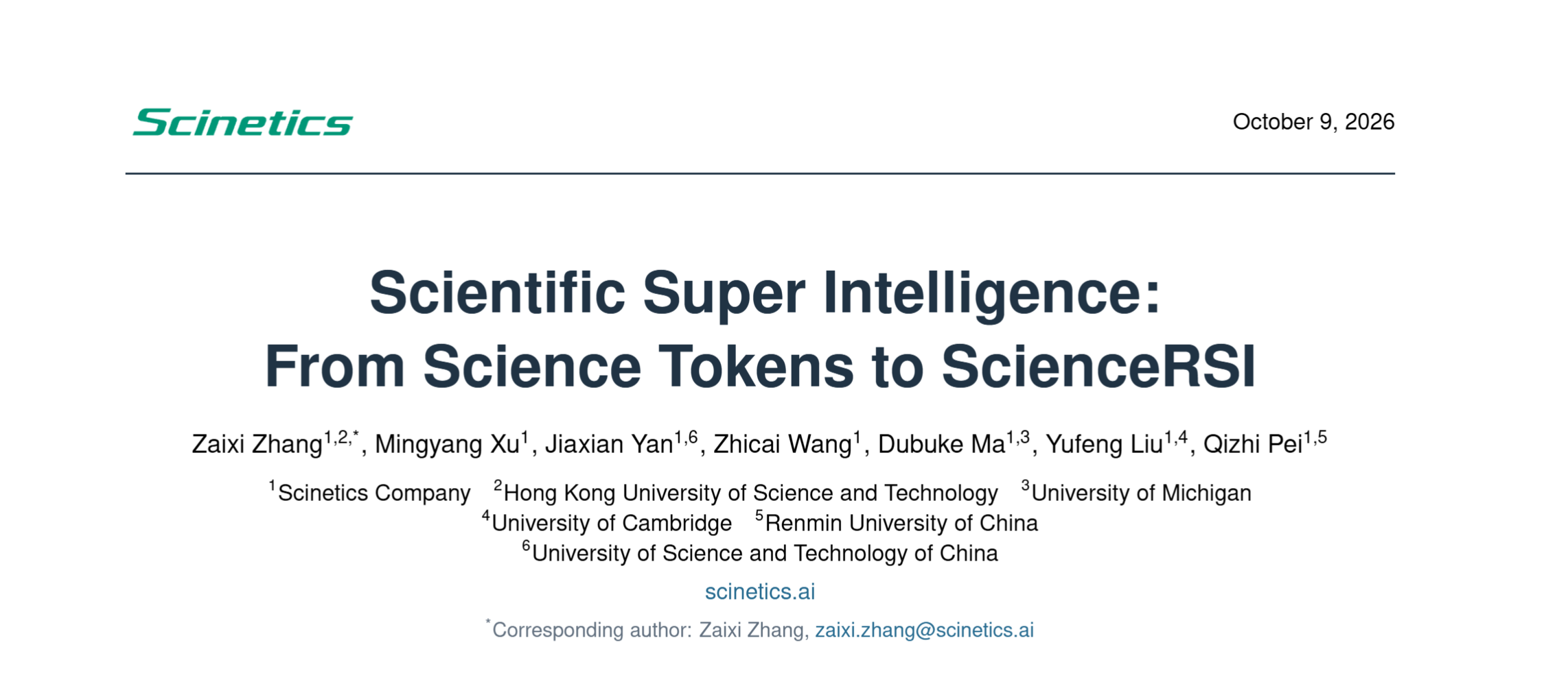 From Science Tokens to ScienceRSI